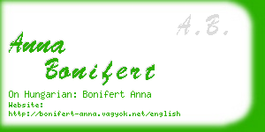 anna bonifert business card